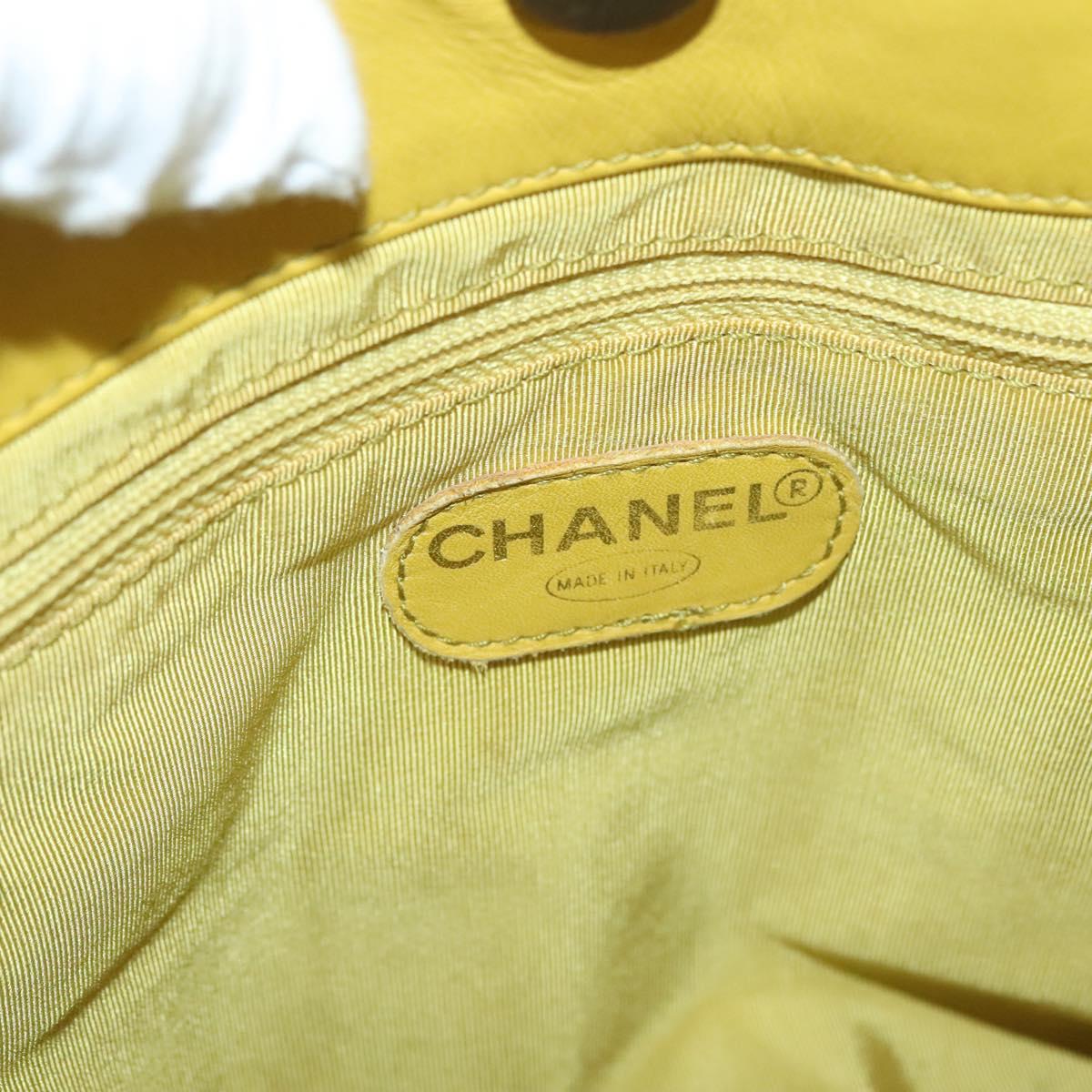 Chanel Coco Mark, Yellow, Leather, shoulder