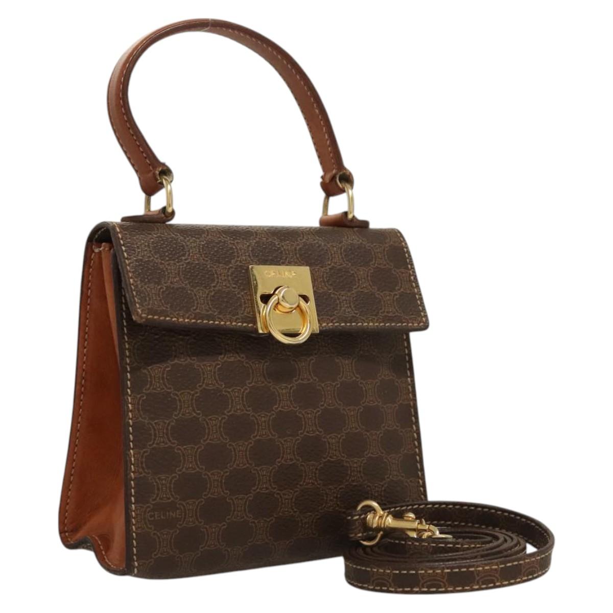 Céline Macadam, Brown, Canvas, handbag