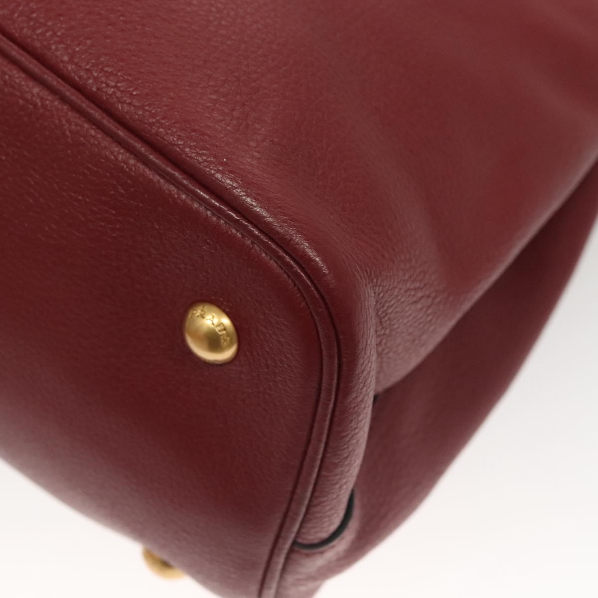Prada Vitello, Burgundy, Leather, handbag