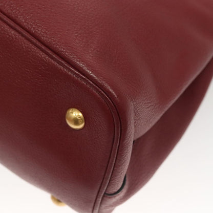 Prada Vitello, Burgundy, Leather, handbag