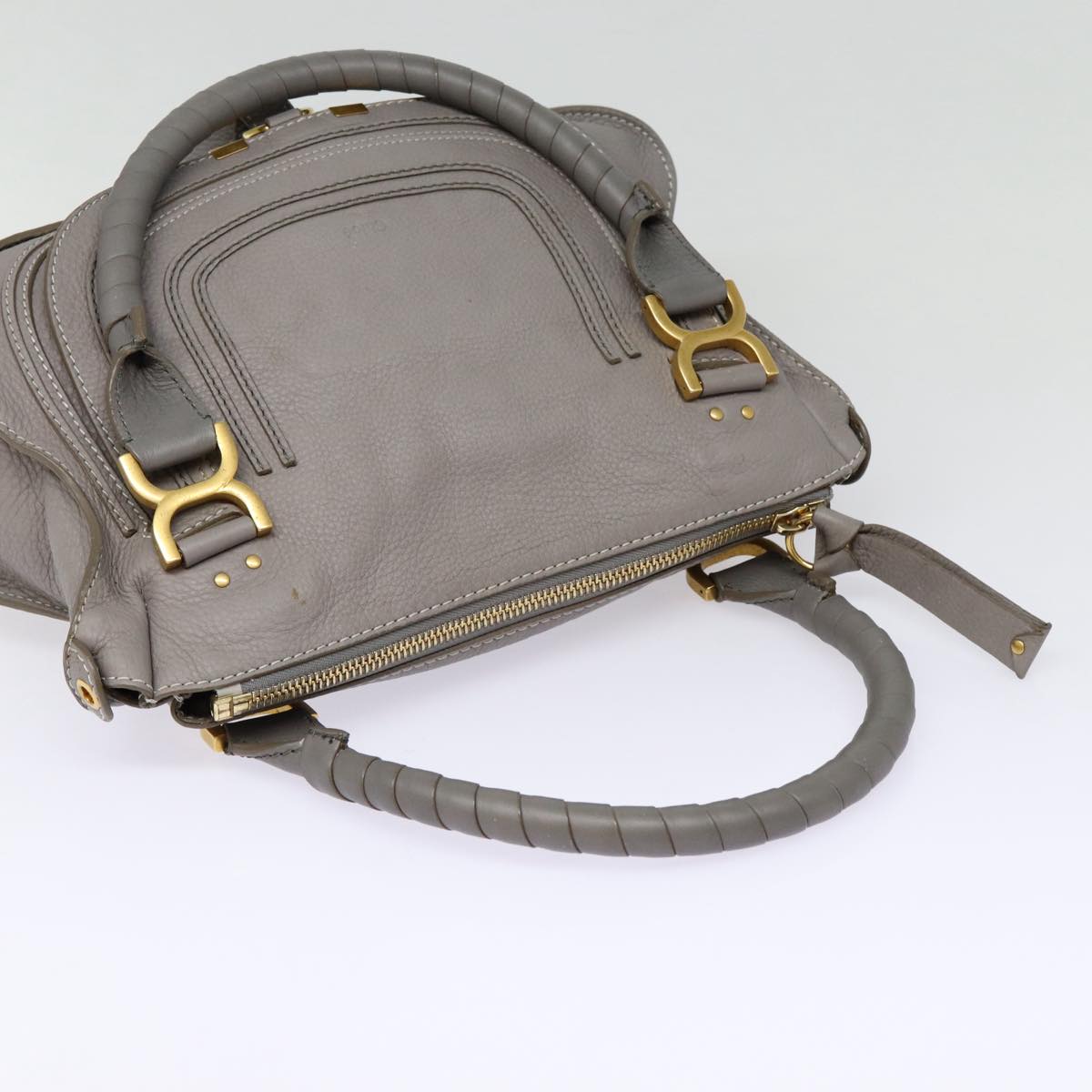 Chloé Marcie, Grey, Leather, shoulder