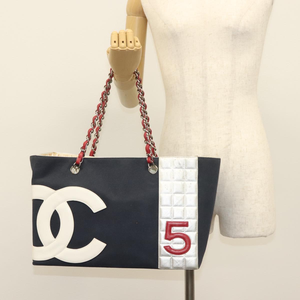 Chanel Numero 5, Navy, Canvas, tote