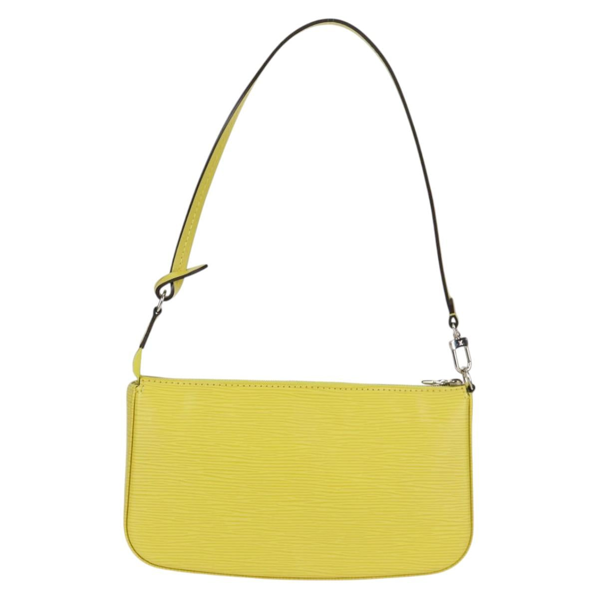 Louis Vuitton Pochette Accessoire, Yellow, Leather, clutch