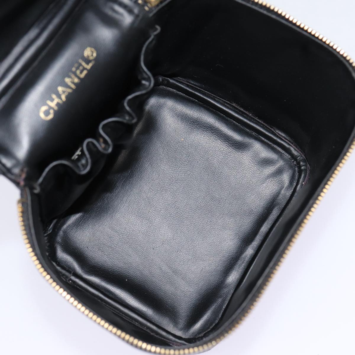 Chanel Vanity, Black, Leather, clutch