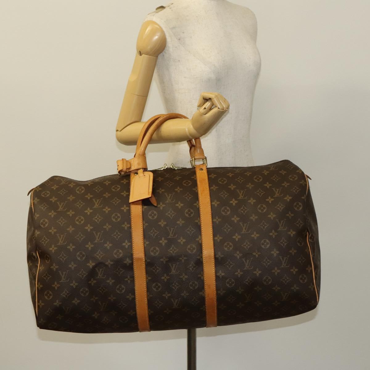 Louis Vuitton Keepall 60, Brown, Canvas, travel