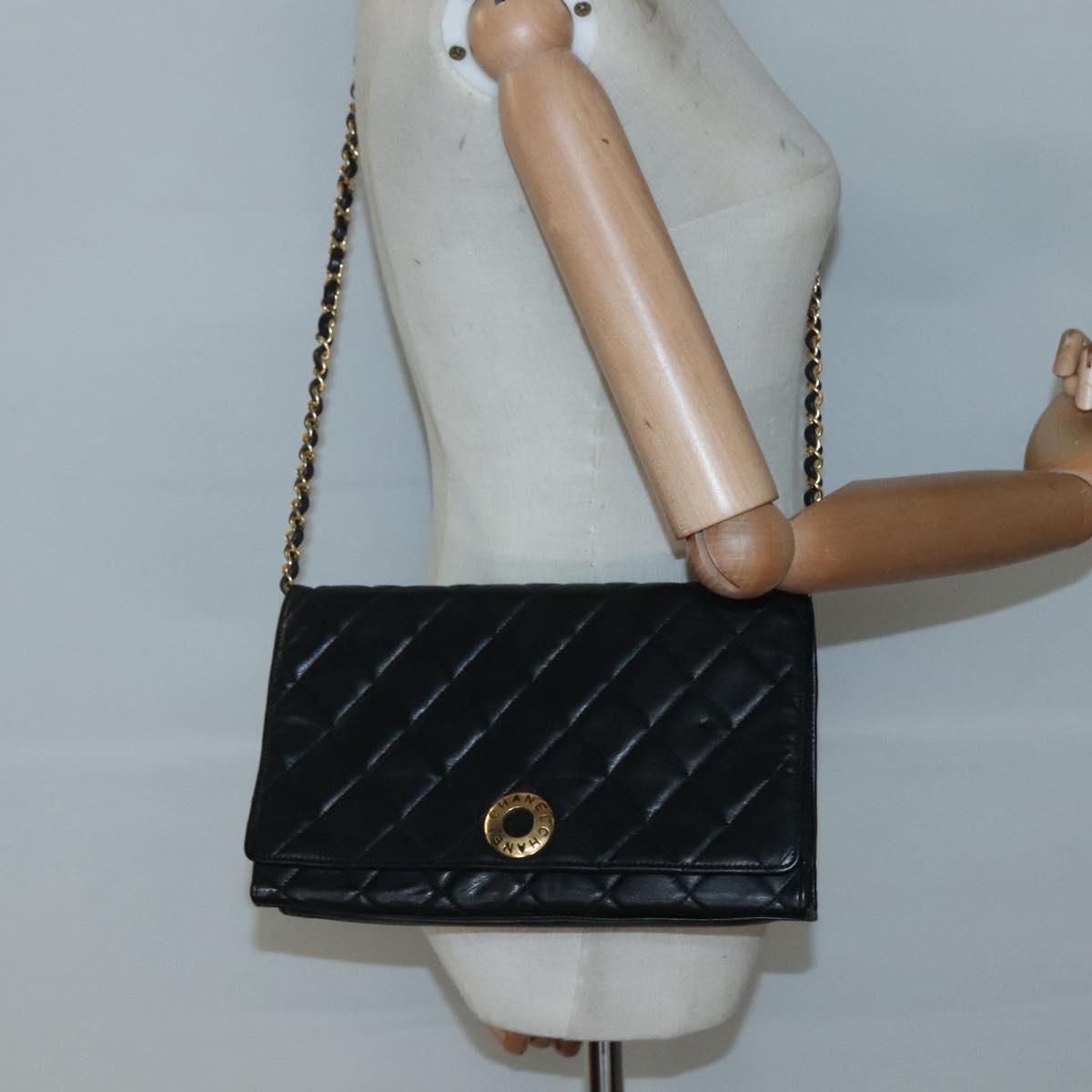 Chanel Matelassé, Black, Leather, shoulder