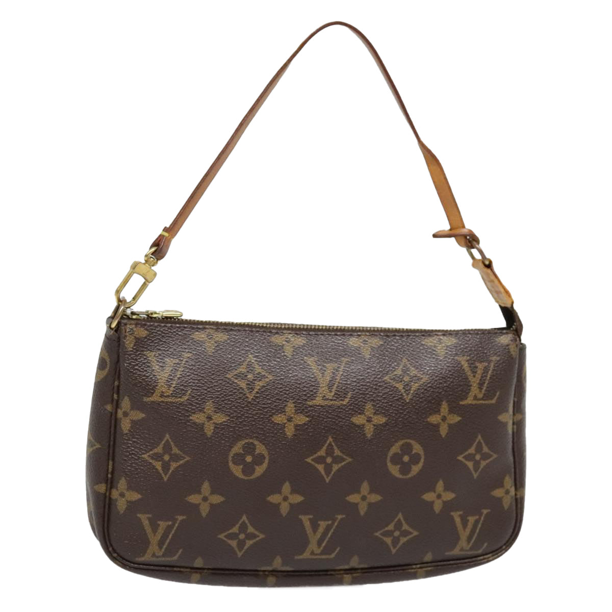 Louis Vuitton Pochette Accessoire, Brown, Canvas, clutch