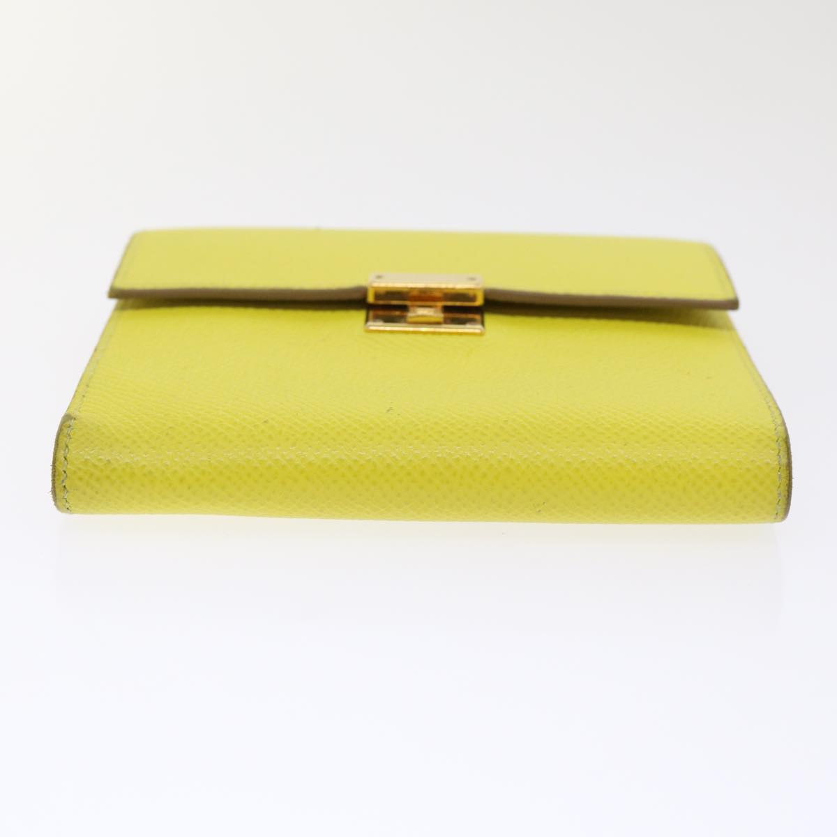 Hermès Clic 12, Yellow, Leather, wallet