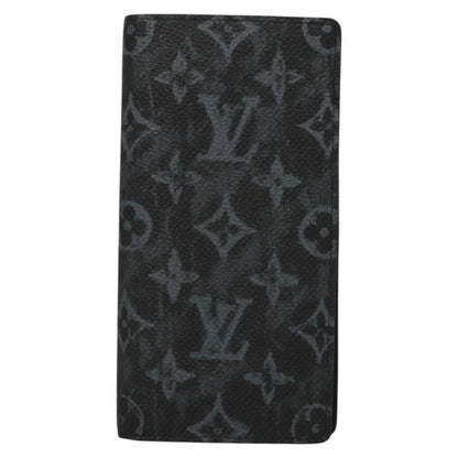 Louis Vuitton Brazza, Black, Canvas, wallet