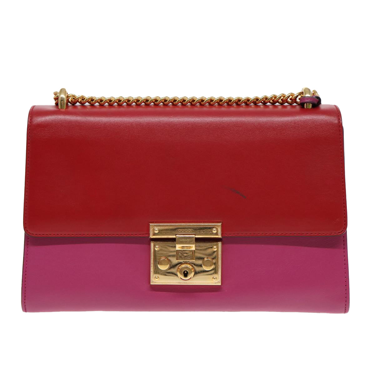 Gucci Padlock, Red, Leather, shoulder