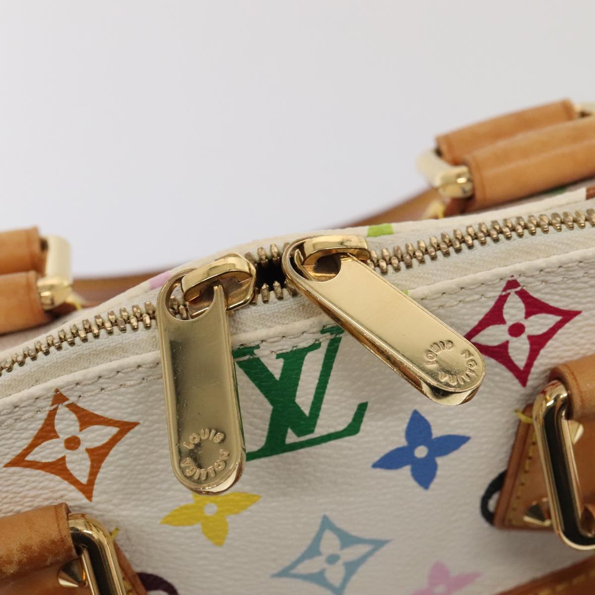 Louis Vuitton Alma, White, Canvas, handbag