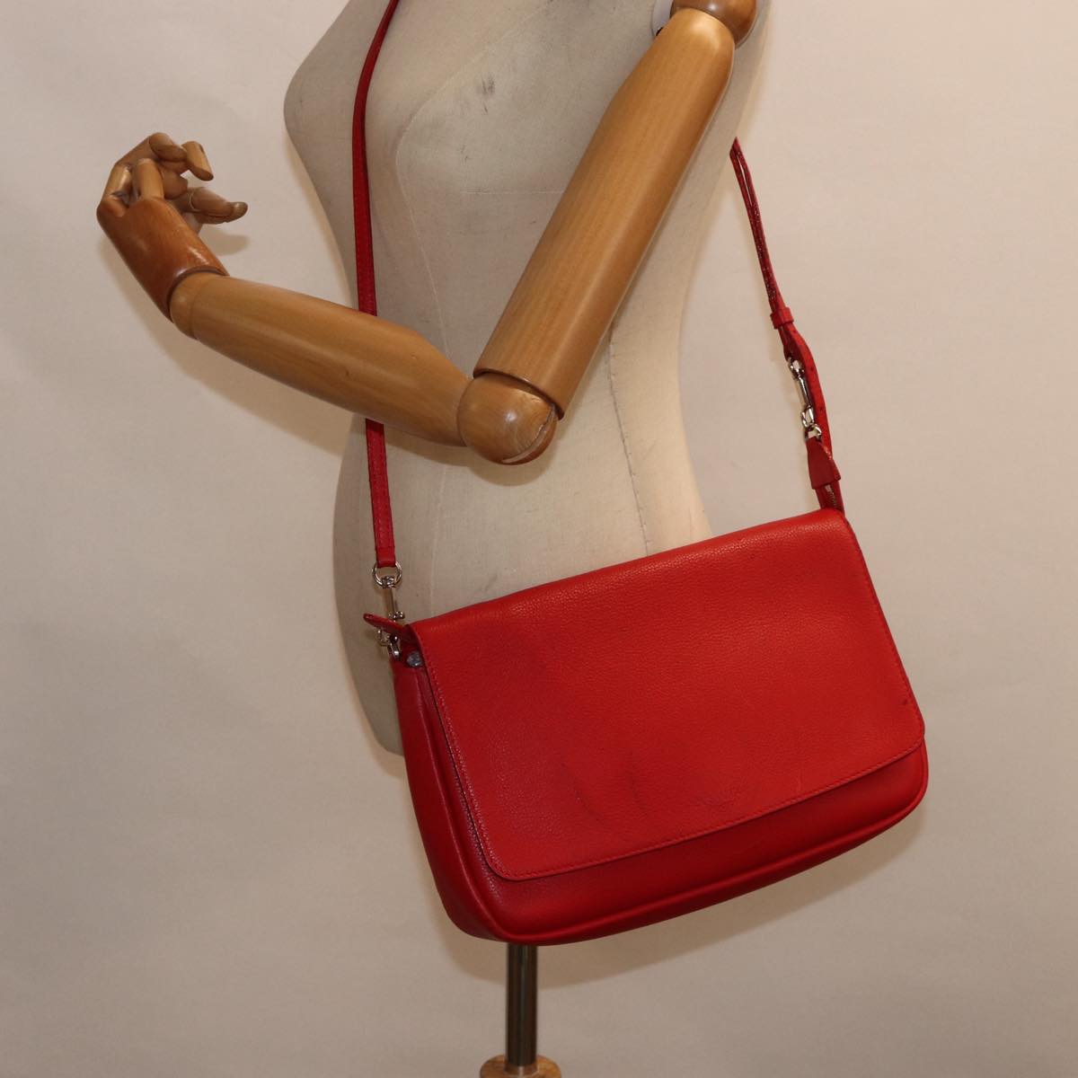 Louis Vuitton Parnassea, Red, Leather, clutch