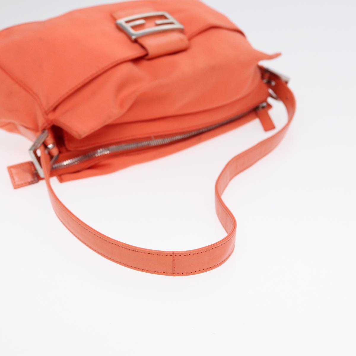 Fendi Mamma Baguette, Orange, Canvas, shoulder