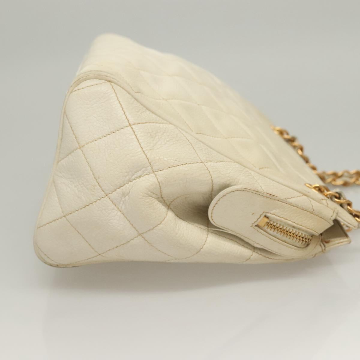 Chanel, White, Leather, shoulder