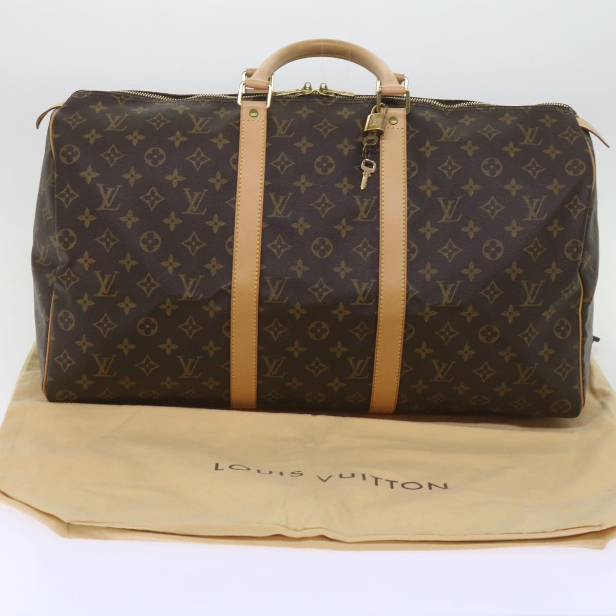Louis Vuitton Keepall 50, Brown, Canvas, travel