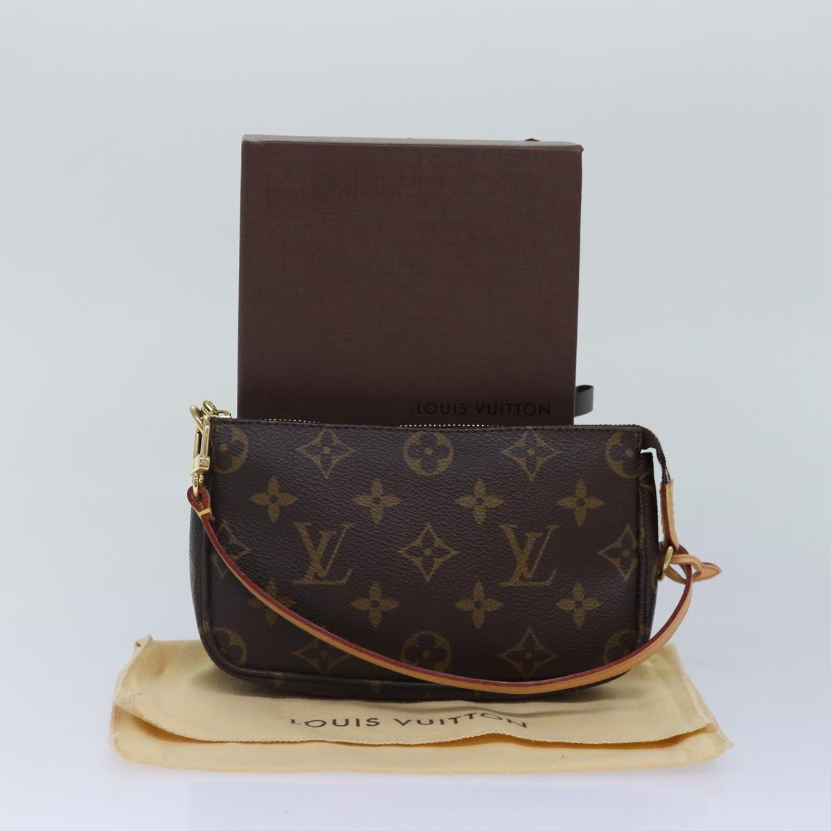 Louis Vuitton Pochette Accessoire, Brown, Canvas, clutch