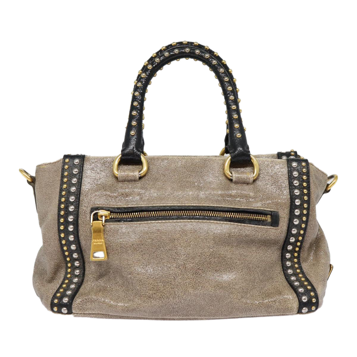 Prada, Grey, Leather, handbag