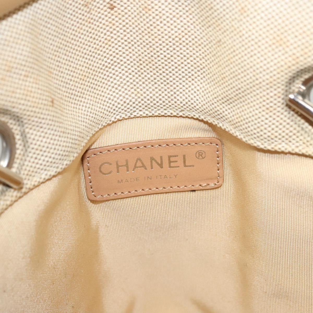Chanel Camellia, Beige, Canvas, handbag