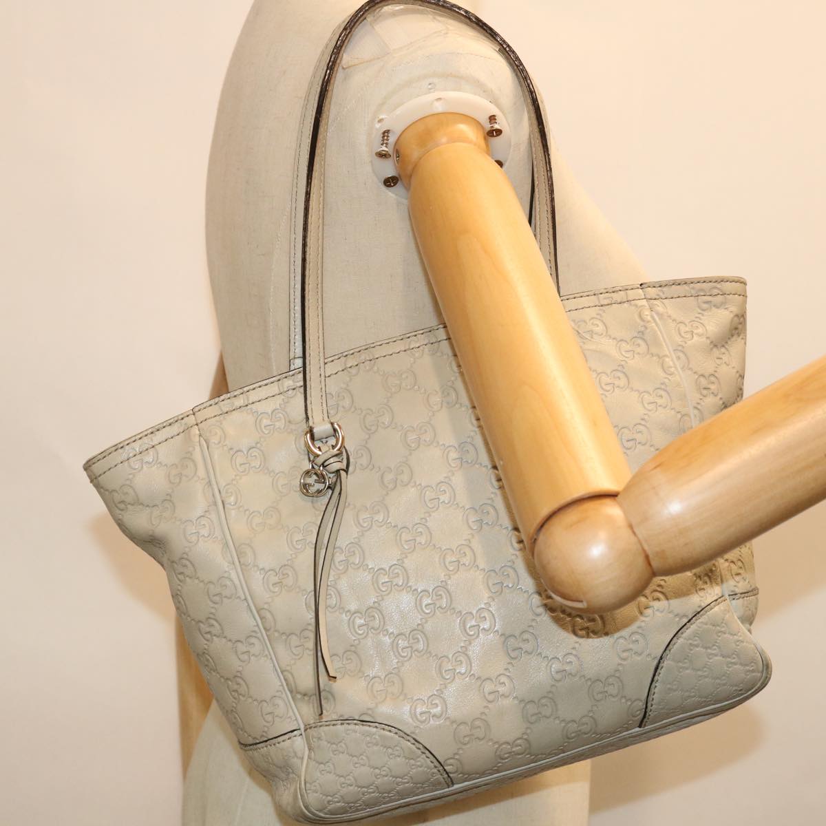 Gucci Bree Tote Guccissima Leather, GRAY, CANVAS, Tote bag