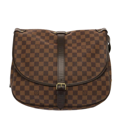 Louis Vuitton Saumur 35, Brown, Canvas, shoulder