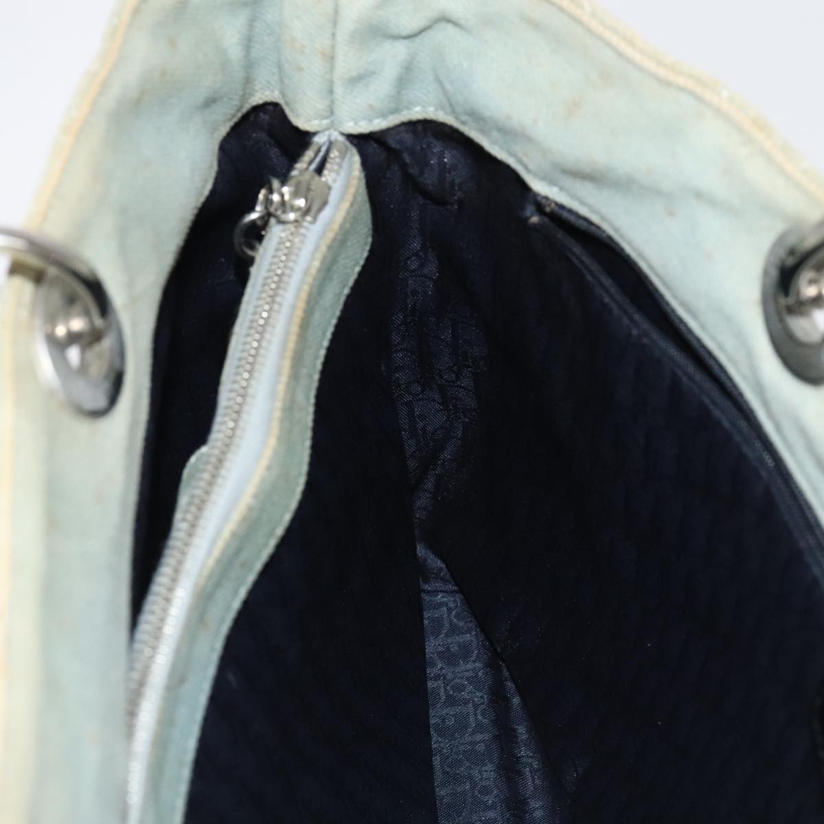Dior Cannage Lady, Blue, Canvas, handbag