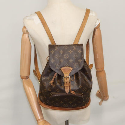 Louis Vuitton Montsouris MM, Brown, Canvas, backpack