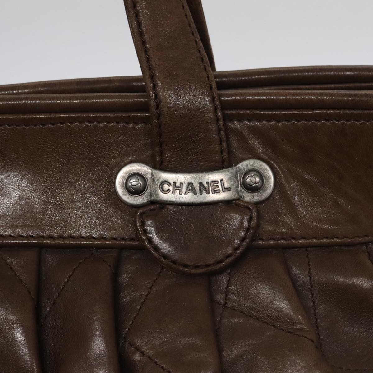 Chanel, Brown, Leather, handbag