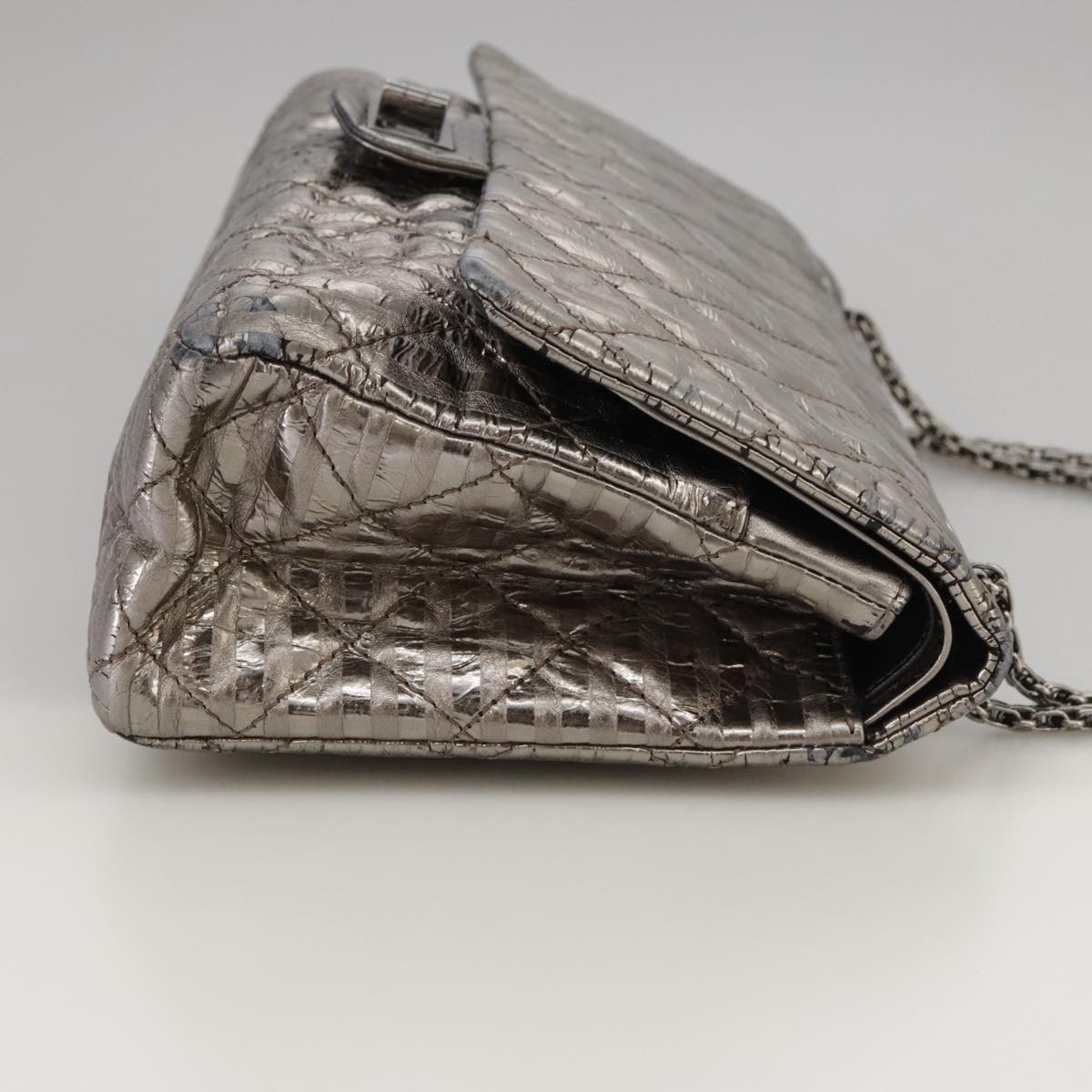 "Chanel 2,55", Silver, Leather, shoulder