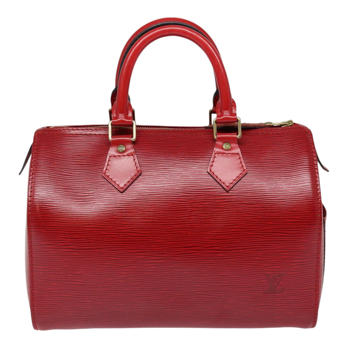 Louis Vuitton Speedy 25, Red, Leather, handbag