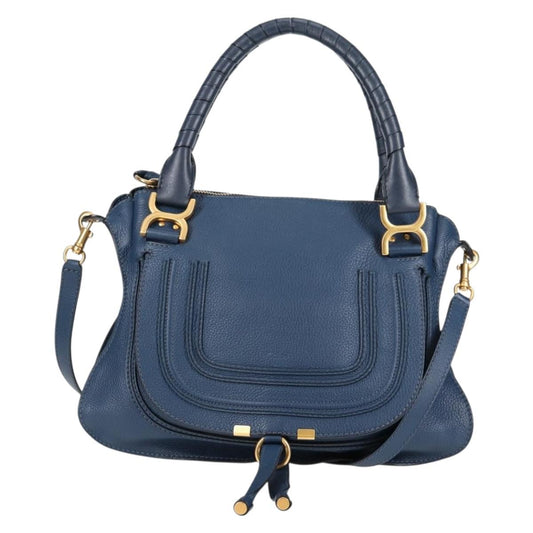 Chloé Marcie, Navy, Leather, handbag