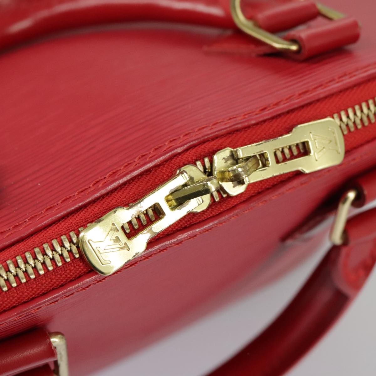 Louis Vuitton Alma, Red, Leather, handbag