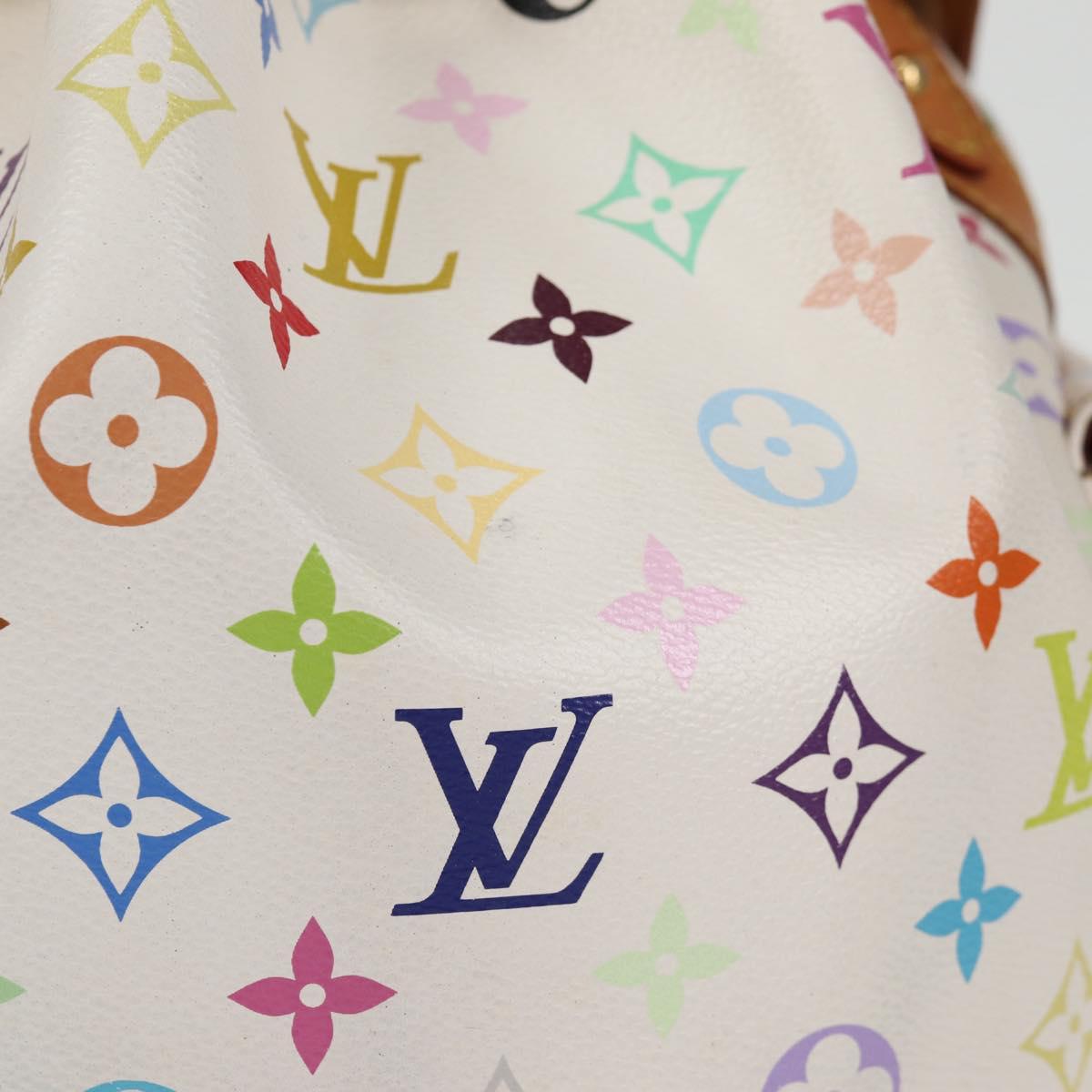 Louis Vuitton Petit Noé, White, Canvas, shoulder