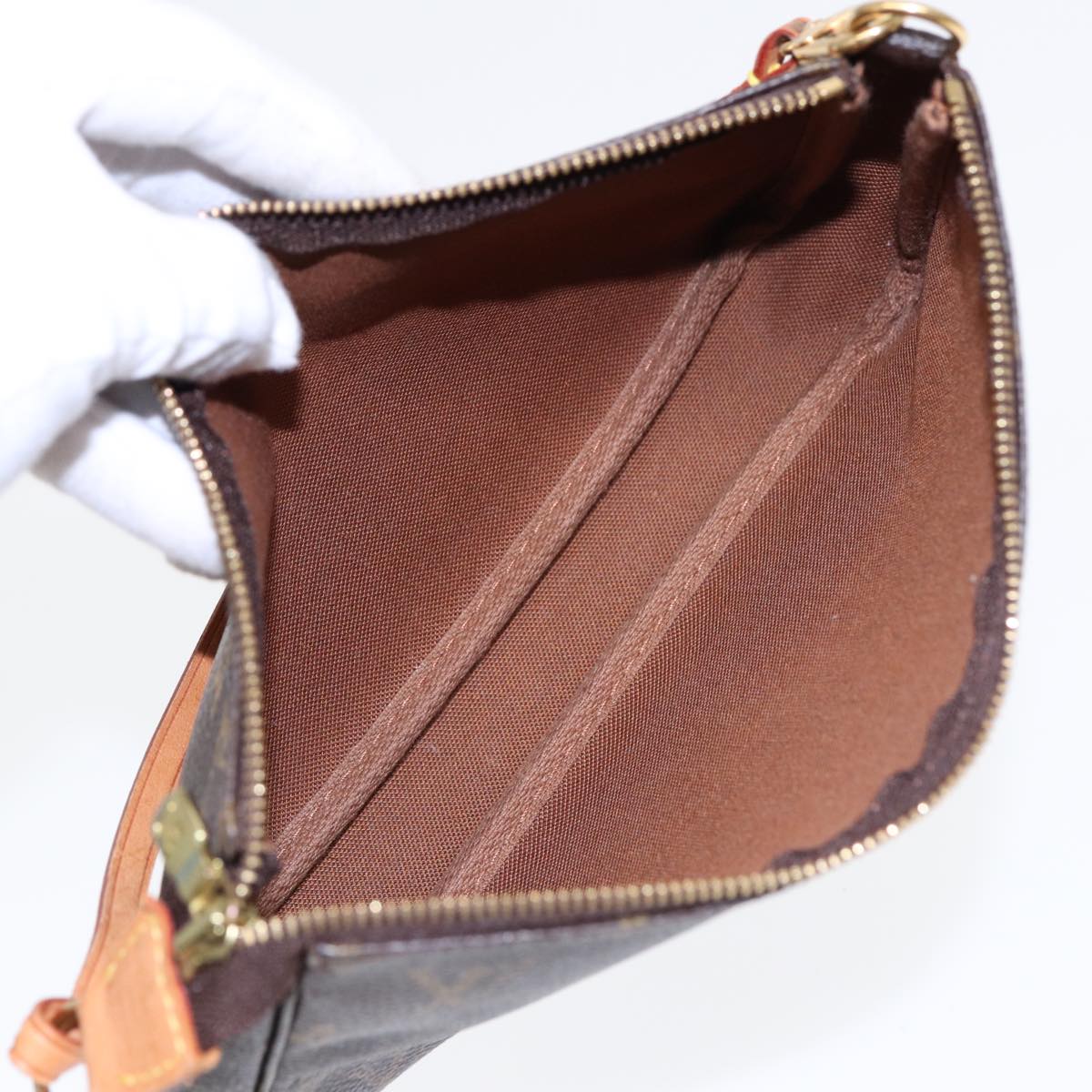 Louis Vuitton Pochette Accessoire, Brown, Canvas, clutch