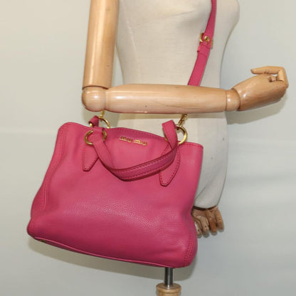 Miu Miu Vitello, Pink, Leather, handbag