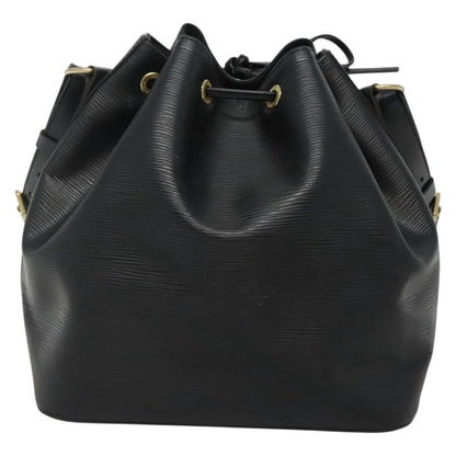 Louis Vuitton Petit Noé, Black, Leather, shoulder