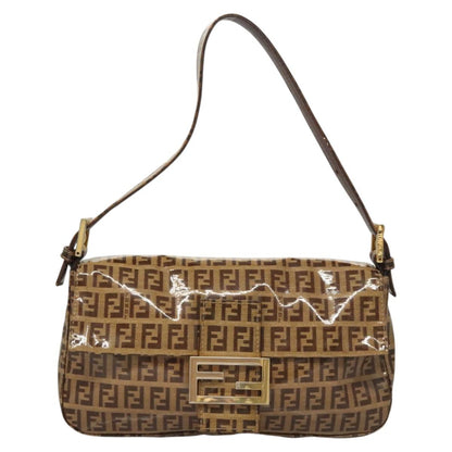 Fendi Baguette, Brown, Canvas, shoulder