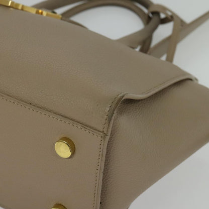 Yves Saint Laurent Downtown, Beige, Leather, handbag