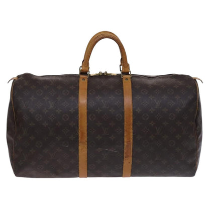 Louis Vuitton Keepall 55, Brown, Canvas, travel