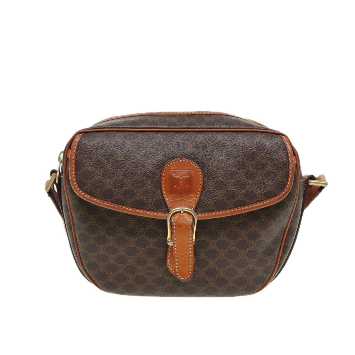 Céline Macadam, Brown, Canvas, shoulder