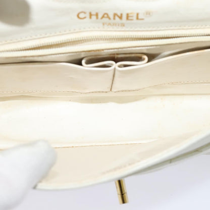 Chanel Double flap, White, Leather, handbag