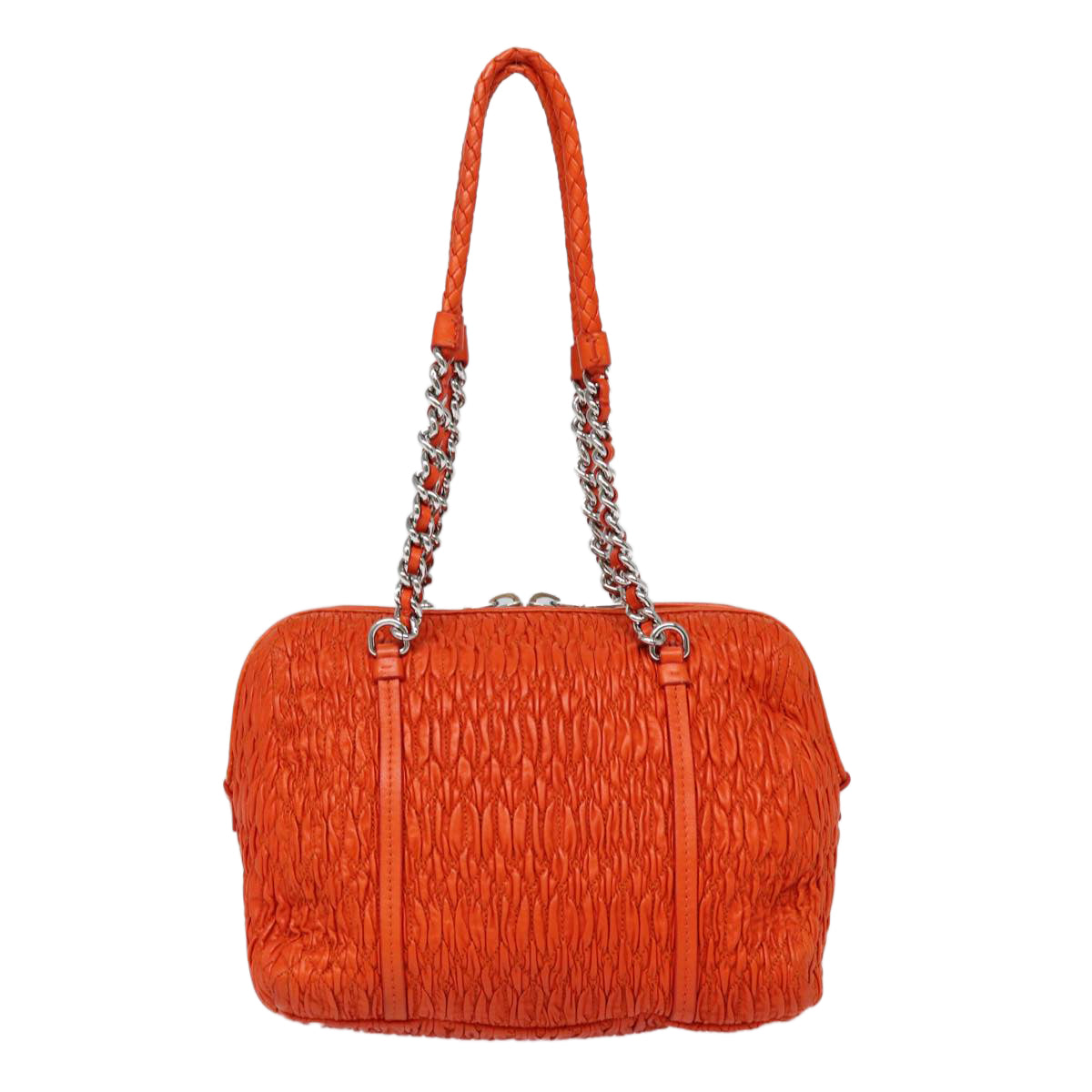 Miu Miu Matelassé, Orange, Leather, shoulder