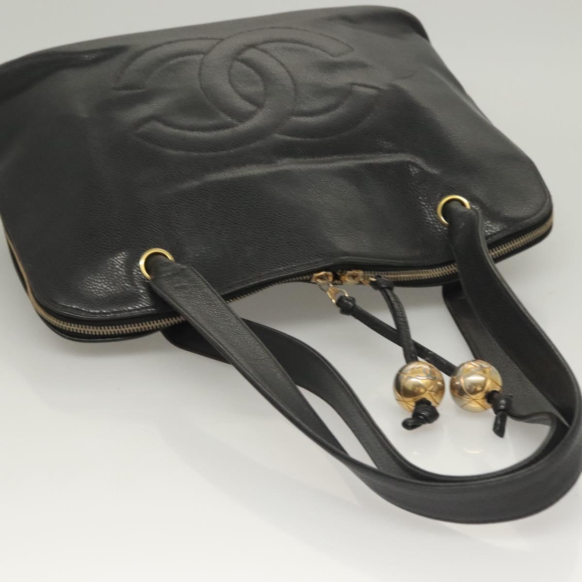Chanel Coco Mark, Black, Leather, tote