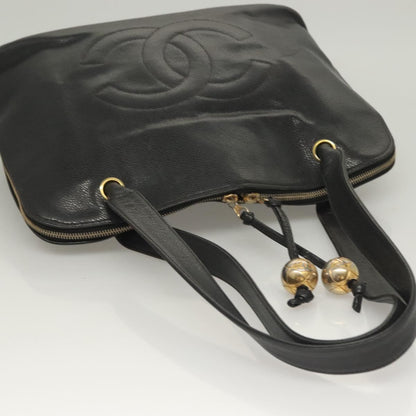 Chanel Coco Mark, Black, Leather, tote
