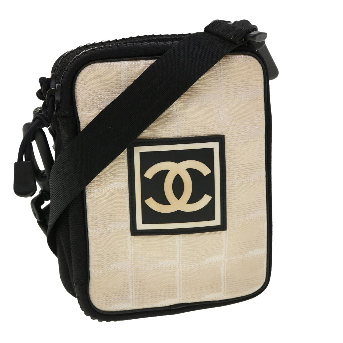 Chanel, Black, Canvas, shoulder