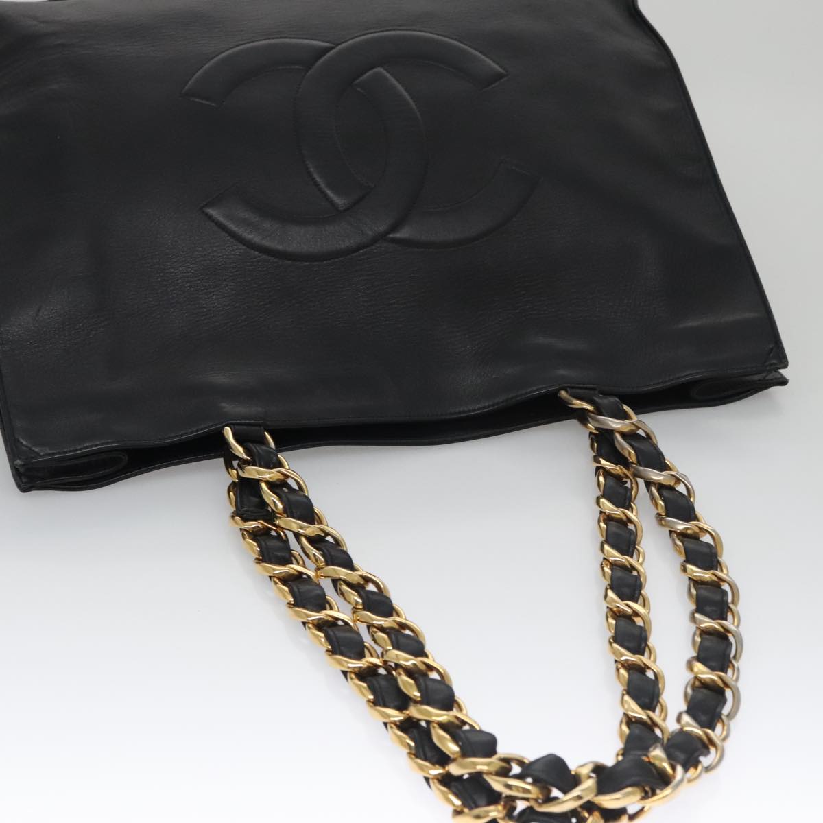 Chanel Cc, Black, Leather, tote