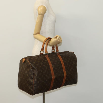 Louis Vuitton Keepall 50, Brown, Canvas, travel