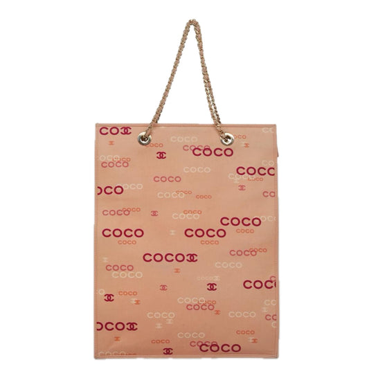 Chanel Coco Mark, Pink, Canvas, tote