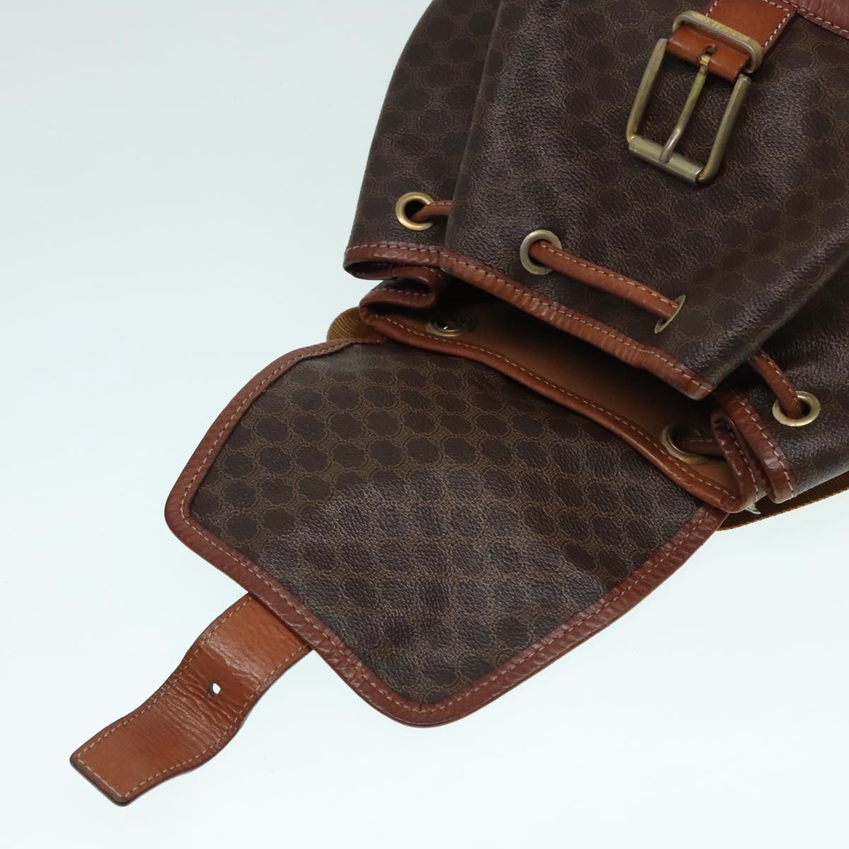 Céline Macadam, Brown, Canvas, backpack