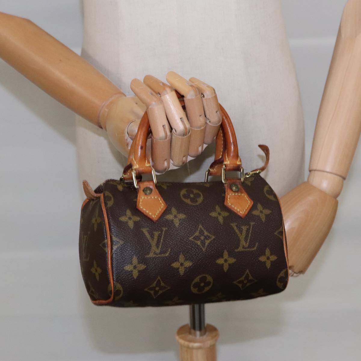 Louis Vuitton Mini speedy, Brown, Canvas, handbag