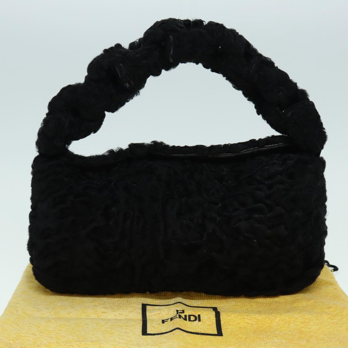 Fendi, Black, Wool, handbag